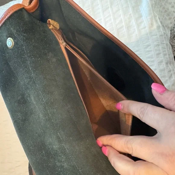 Dooney & Bourke Navy and Tan Leathee Crossbody Bag - Picture 7 of 12